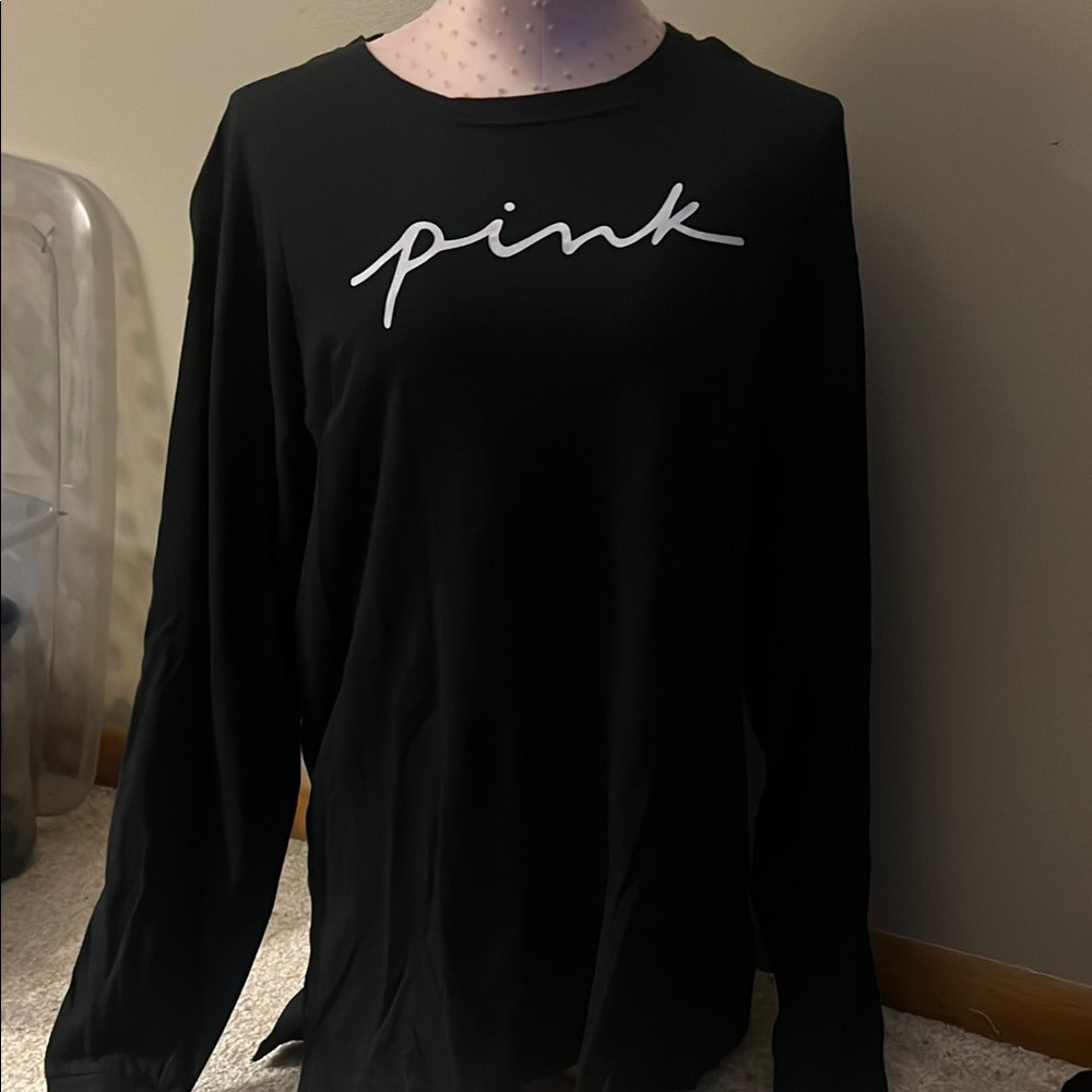 PINK Victoria's Secret Black Long Sleeve Top